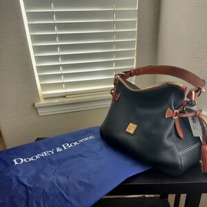 Dooney & Bourke Black Leather Pebble Grain Hobo Women's Bag